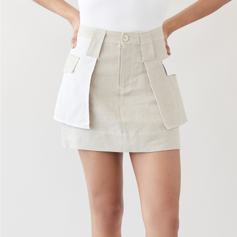 GANNI LINEN MINI SKIRT
